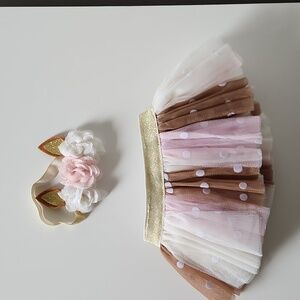 Deer baby girl tutu and headband